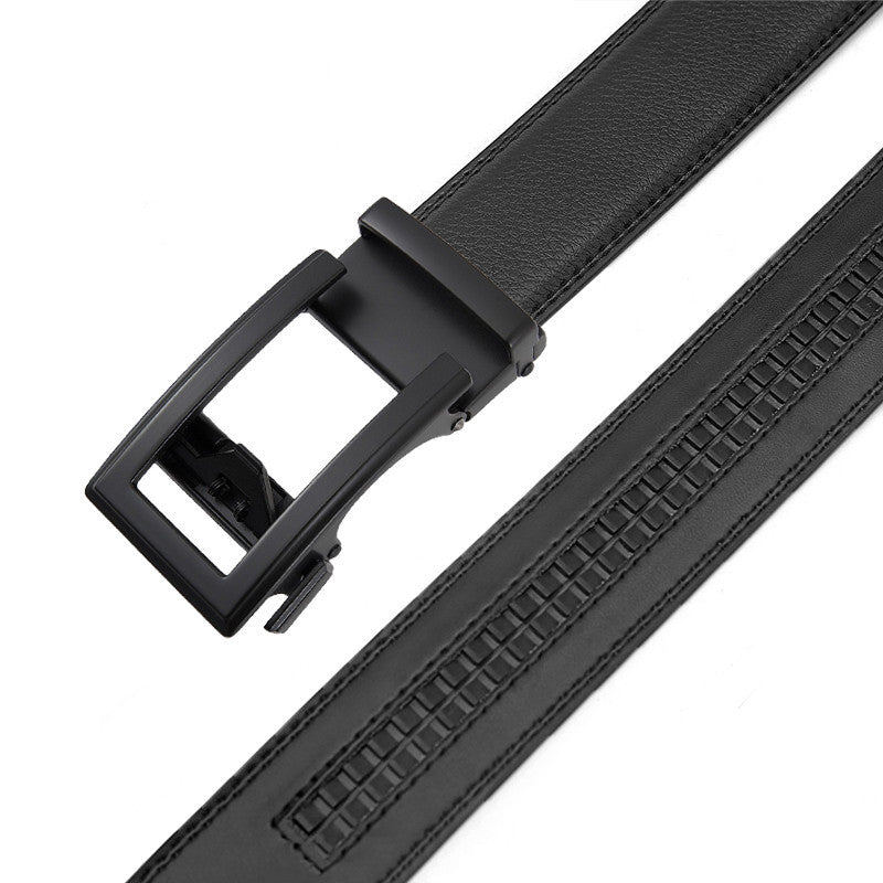 Men's Leather Automatic Belt with Hollow Multi-Color Two-Layer Cowhide Buckle - Neon North Clothing