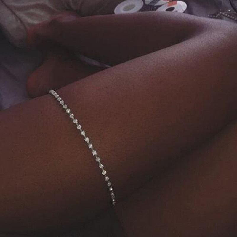 50cm Shining Crystal Thigh Chain - Neon North Clothing