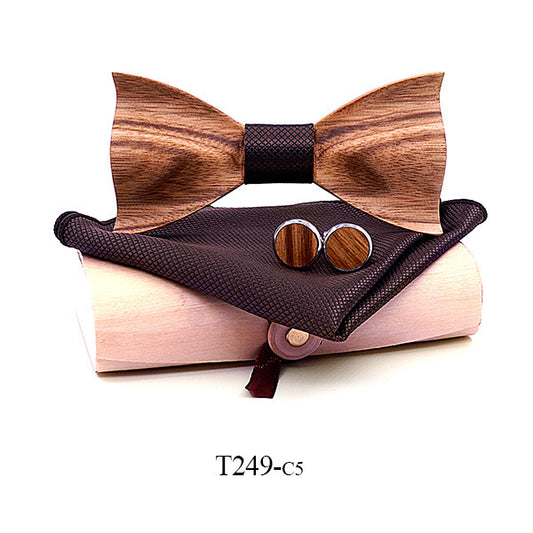 Zebra Wood Bow Tie - Unique and Stylish Wooden Accessory - Neon North Clothing