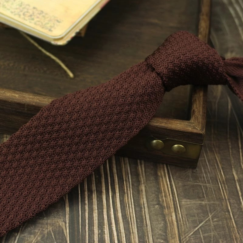 Narrow Woolen College Style Knitted Tie - Perfect Narrow Knitted Tie for Stylish Looks - Neon North Clothing
