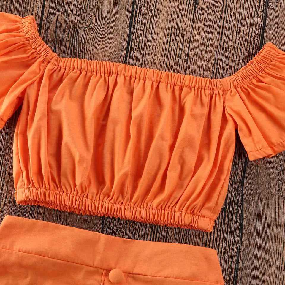Girls Orange Skirt Set - Vibrant Two-Piece Outfit for Stylish Girls