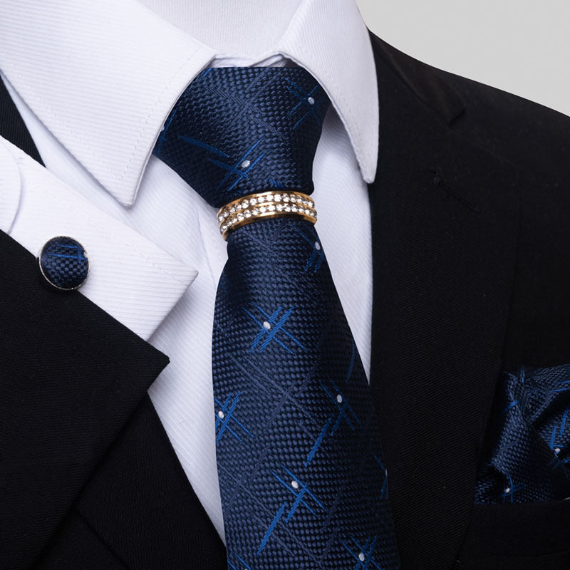 Multi Colored Striped Tie Set with Floral Design for Men - Neon North Clothing