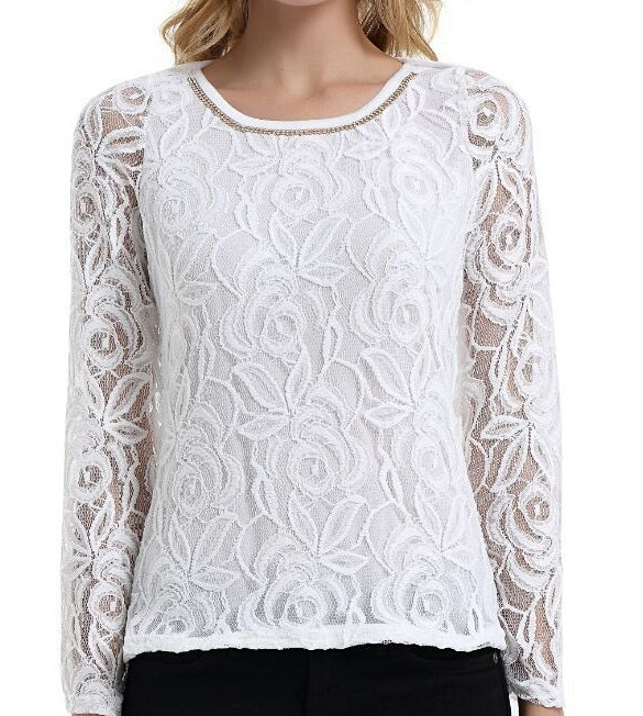 Black and White Embroidery Blouse