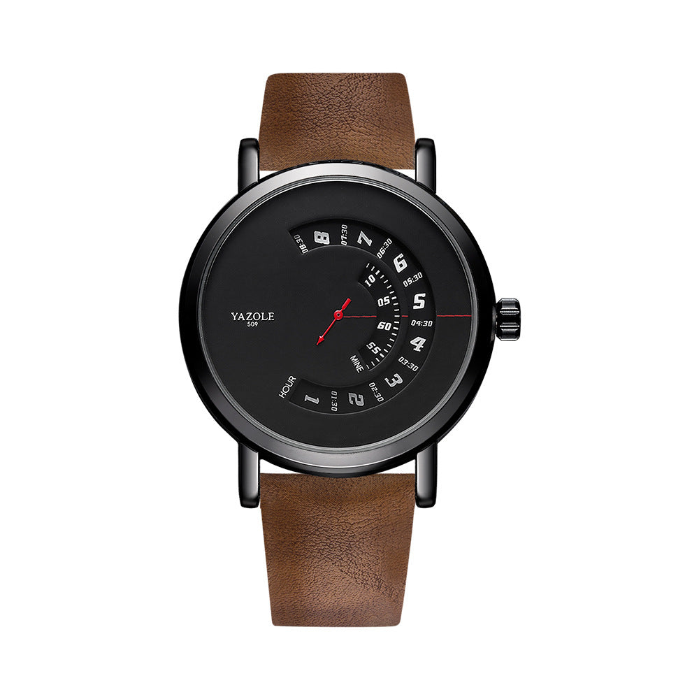 YAZOLE Rotary Non-Mechanical Quartz Watch Men's Wristwatch - Neon North Clothing