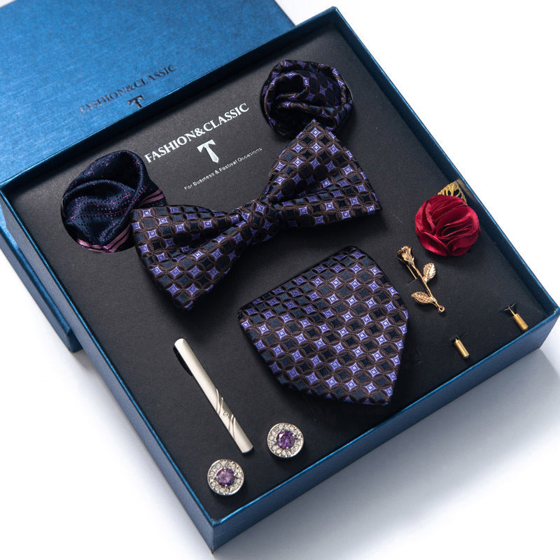 Tie 8-Piece Bow Tie and Necktie Set for Men