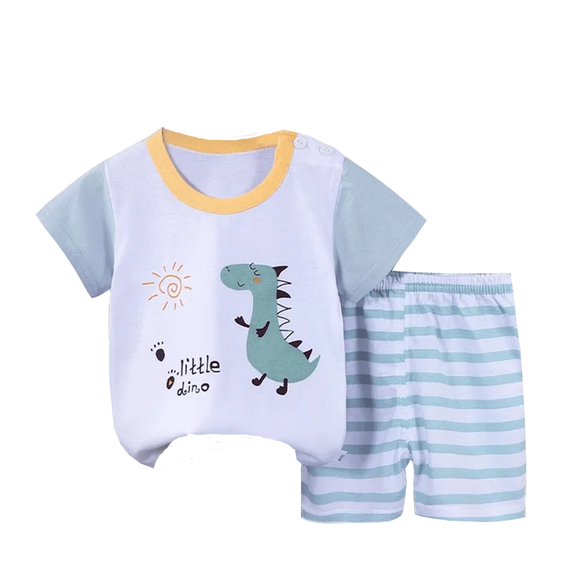 6M - 6 Years Cartoon Dinosaur Tracksuit for Kids - 2-Piece Set - Neon North Clothing