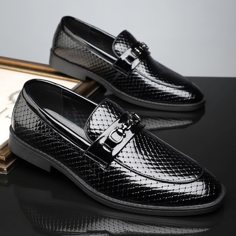 Chaussures de ville minimalistes britanniques pour hommes en cuir