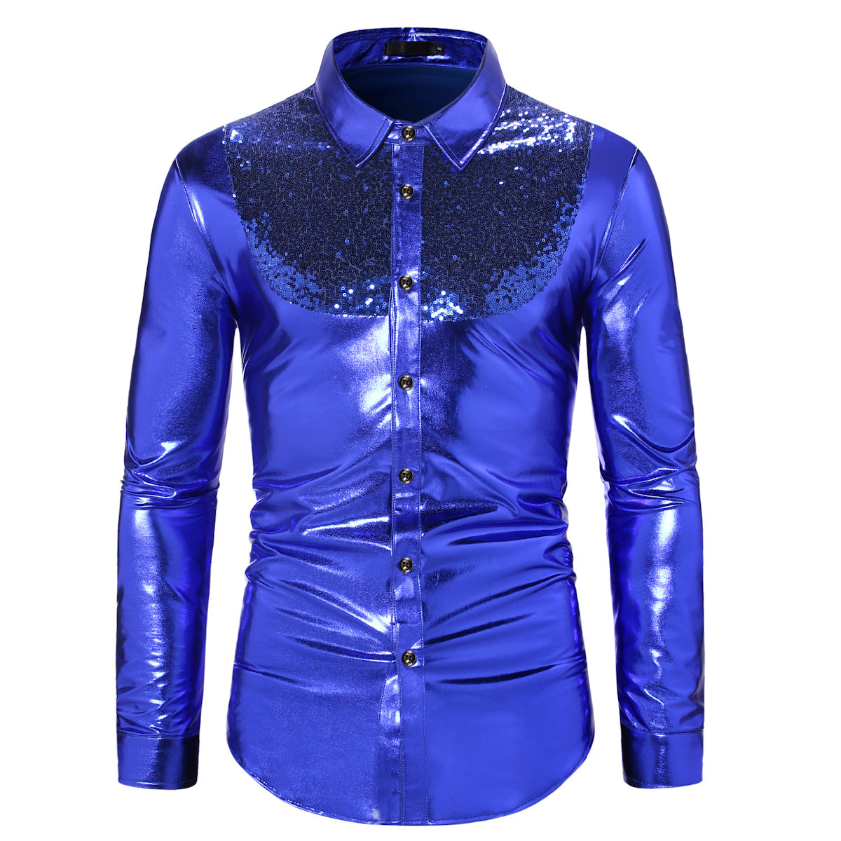 Color-blocking Sequin Disco Shirt -  Regular Fit