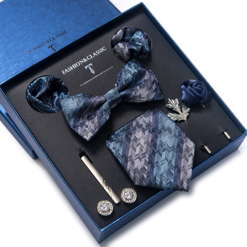 Tie 8-Piece Bow Tie and Necktie Set for Men