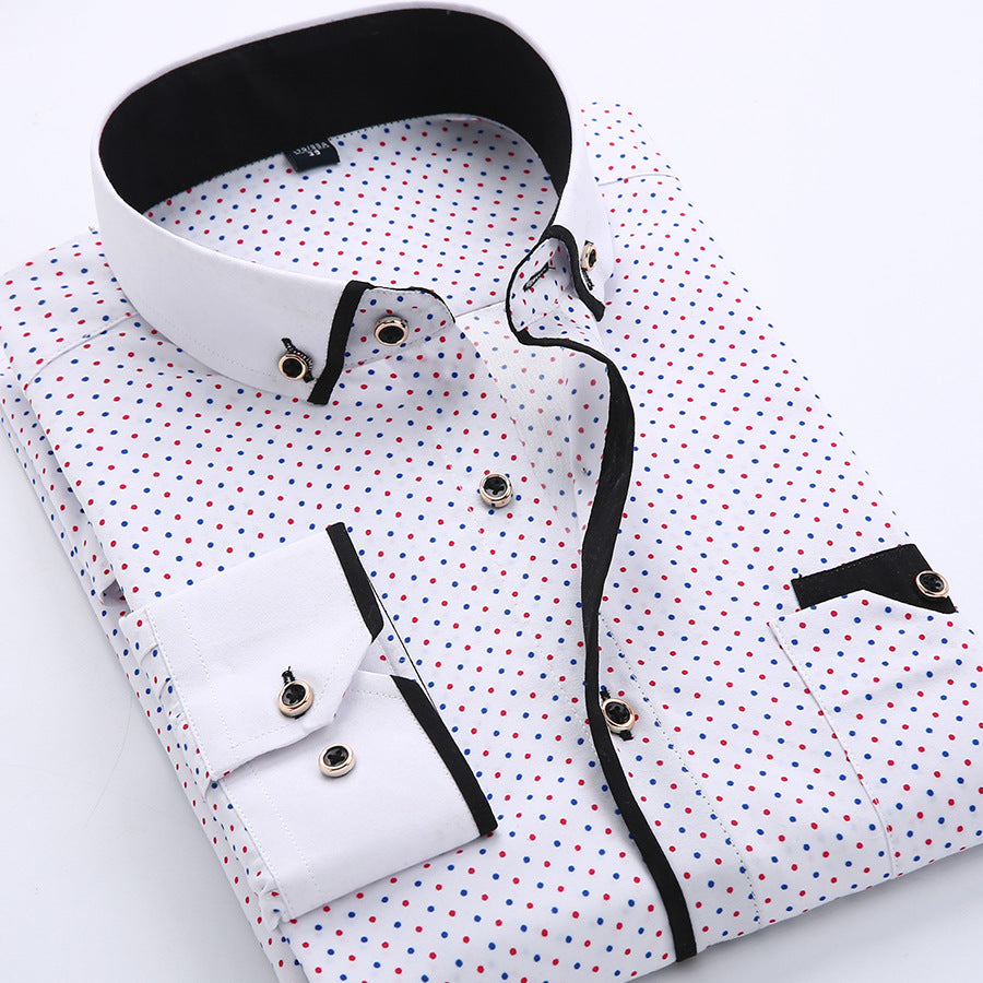 Business Patterned Dress Shirt - Solid Color Slim Fit Design - Neon North Clothing