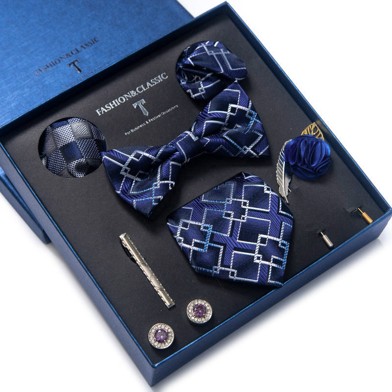 Tie 8-Piece Bow Tie and Necktie Set for Men
