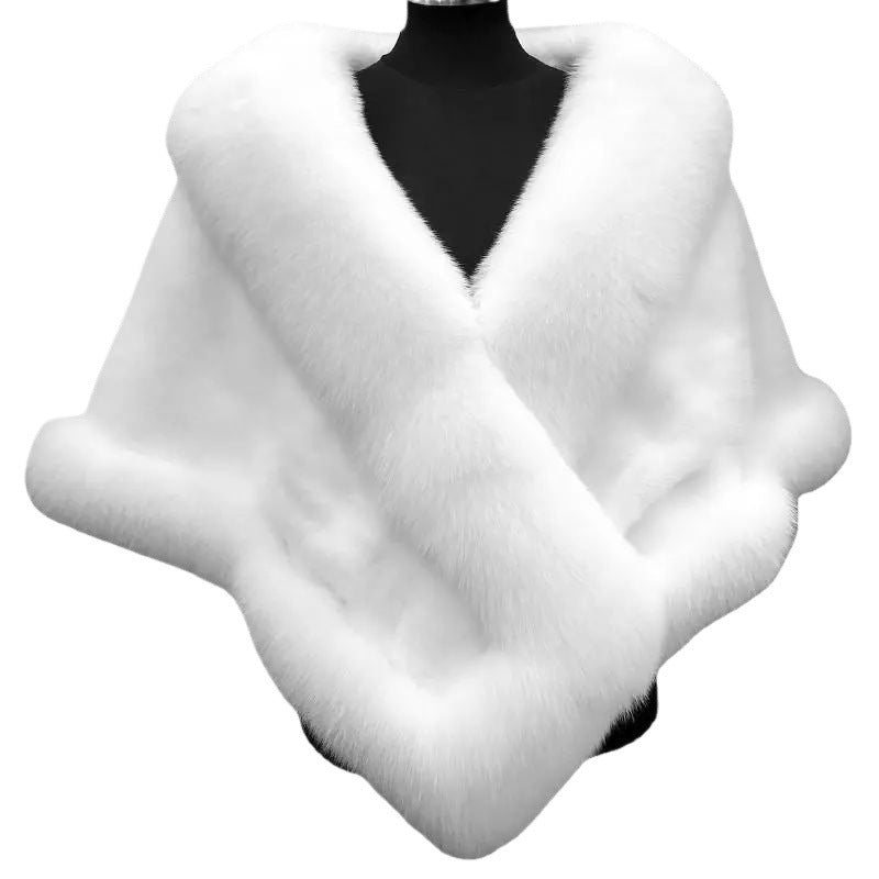 Luxury Fur Poncho Fluffy Shawl Fur Plush Cape Coat - Neon North Clothing