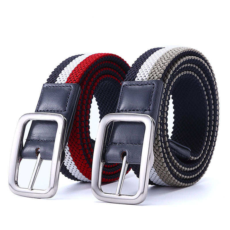 Men's Elastic Woven Belt with Durable Buckle