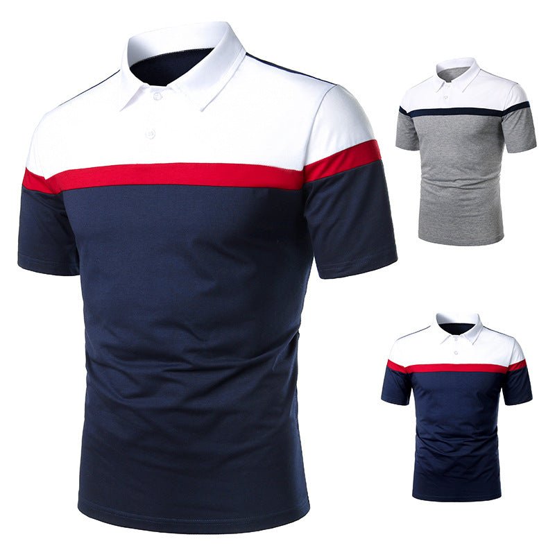 Color Matching Polo T-Shirt for Men - Casual Short Sleeves Design - Neon North Clothing