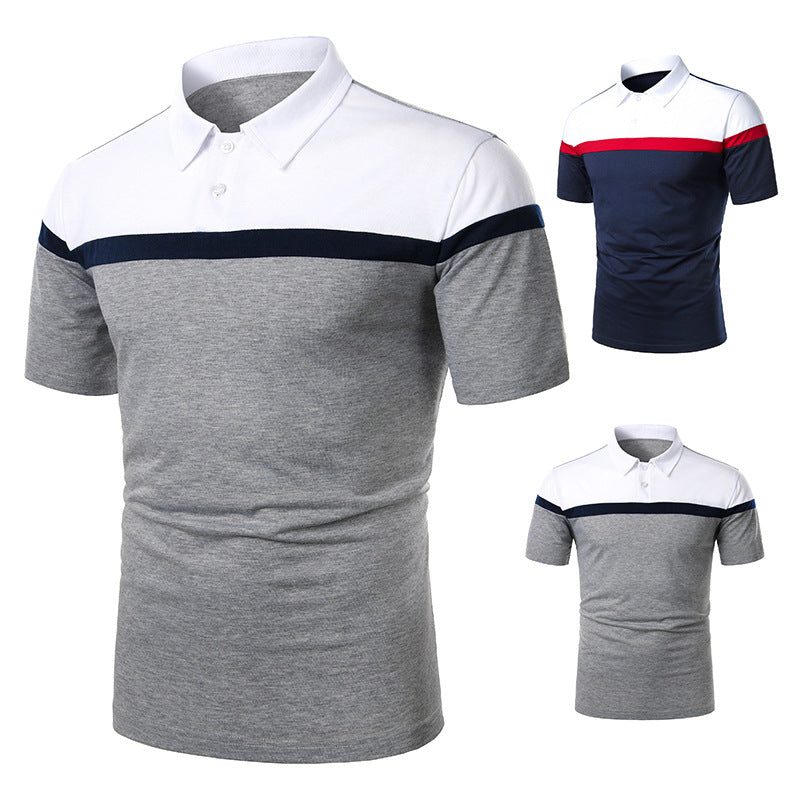 Color Matching Polo T-Shirt for Men - Casual Short Sleeves Design - Neon North Clothing