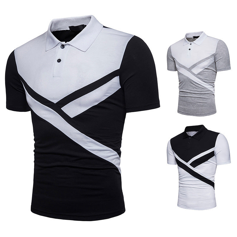Irregular Stitching Polo Shirt for Trendy Casual Style - Neon North Clothing