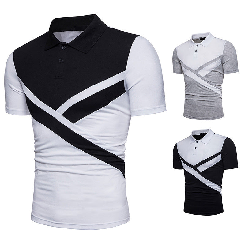 Irregular Stitching Polo Shirt for Trendy Casual Style - Neon North Clothing