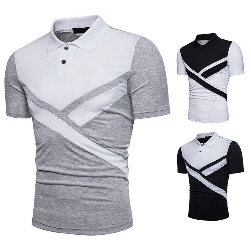 Irregular Stitching Polo Shirt for Trendy Casual Style - Neon North Clothing