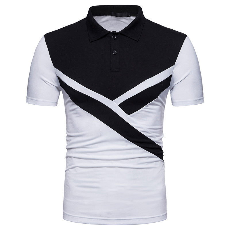 Irregular Stitching Polo Shirt for Trendy Casual Style - Neon North Clothing