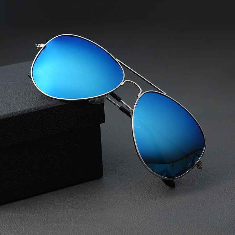 Polarized Sunglasses for Men and Women - Double Beam Glasses with Metal Toad Mirror