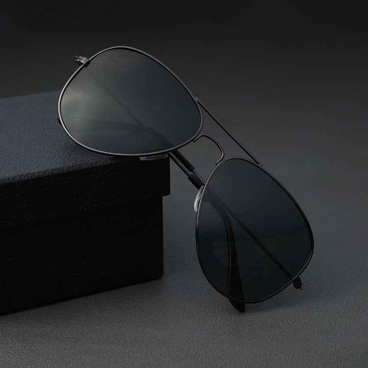 Polarized Sunglasses for Men and Women - Double Beam Glasses with Metal Toad Mirror