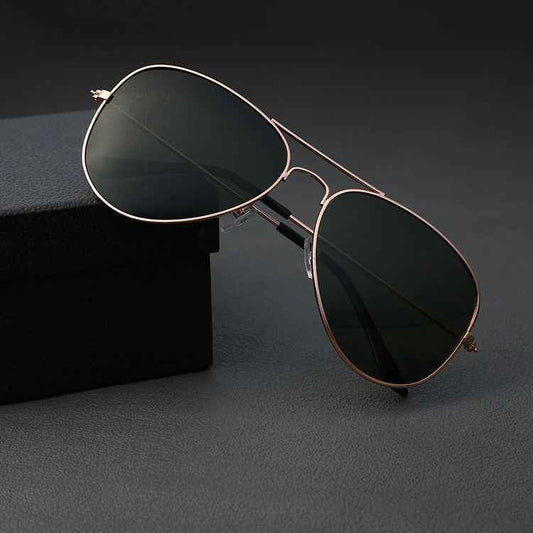Polarized Sunglasses for Men and Women - Double Beam Glasses with Metal Toad Mirror