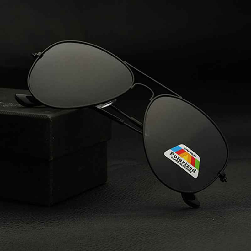 Polarized Sunglasses for Men and Women - Double Beam Glasses with Metal Toad Mirror