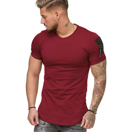 Sports Slim T-Shirt - Solid Color Round Neck Short Sleeve Tee - Neon North Clothing