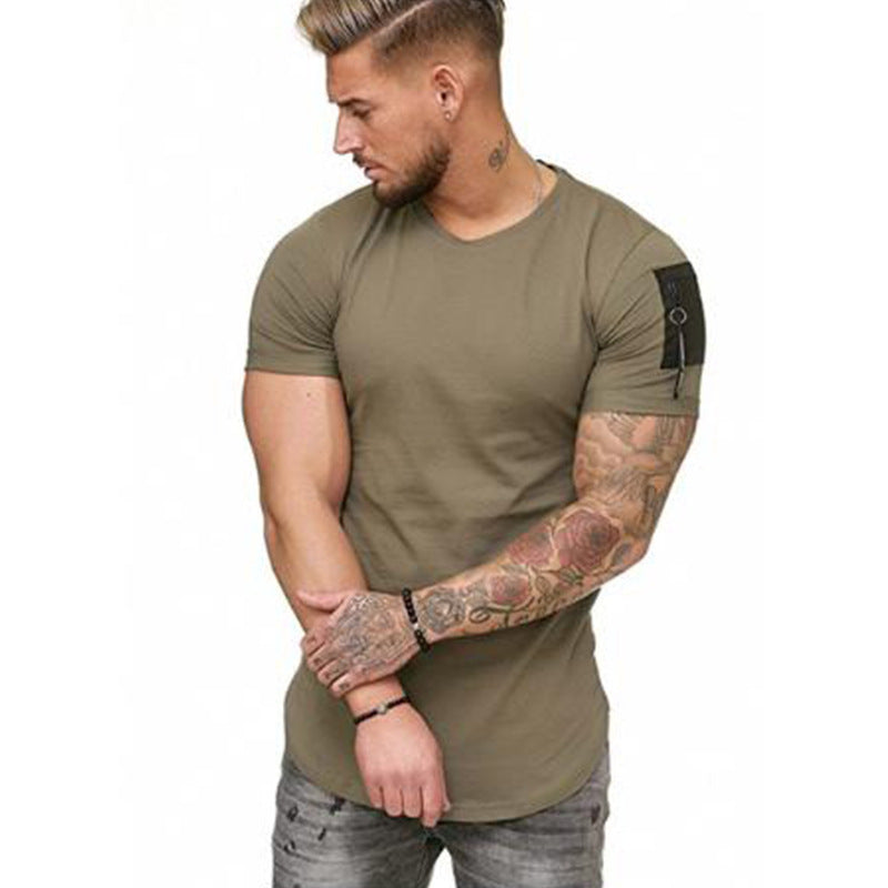 Sports Slim T-Shirt - Solid Color Round Neck Short Sleeve Tee - Neon North Clothing