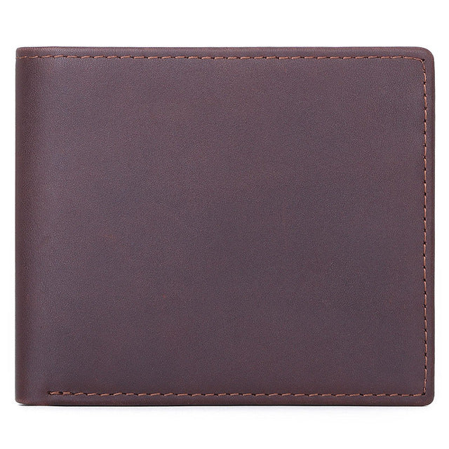 Cartera de hombre de piel de caballo auténtica 