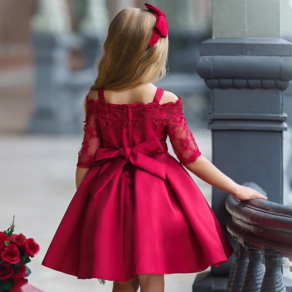Vestido de fiesta vintage para niña de las flores