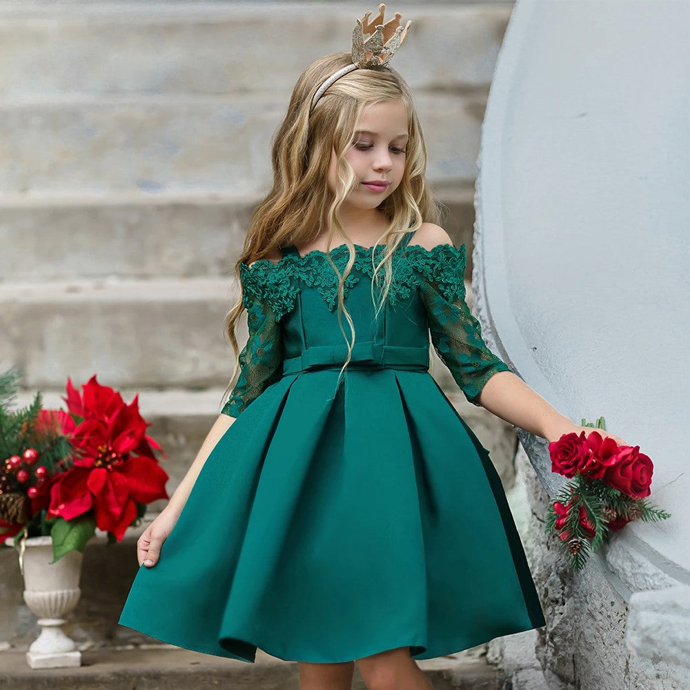 Vestido de fiesta vintage para niña de las flores