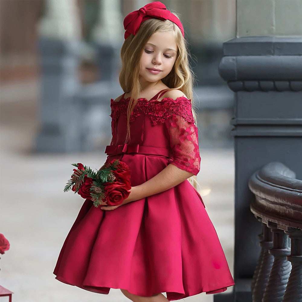Vestido de fiesta vintage para niña de las flores