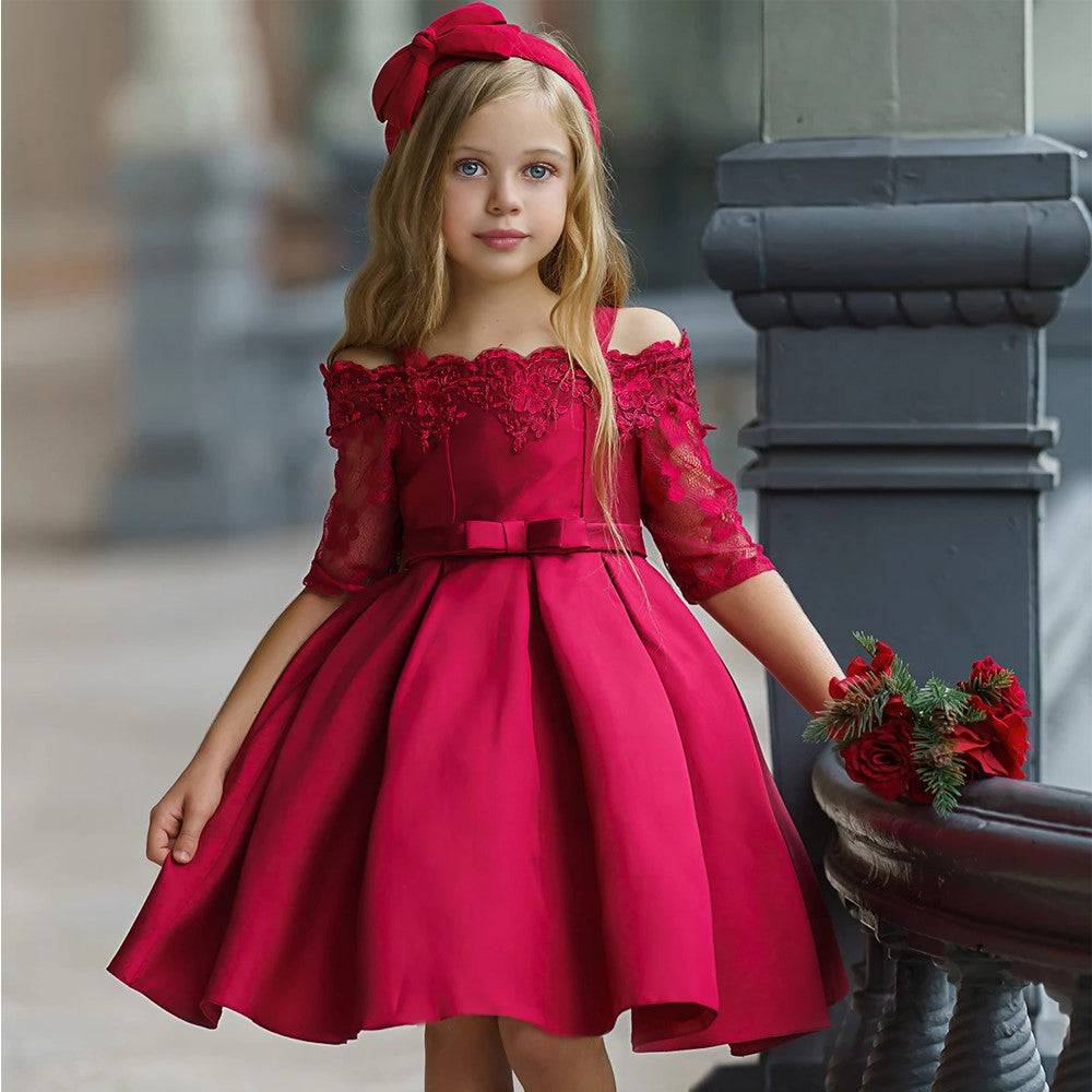 Vestido de fiesta vintage para niña de las flores