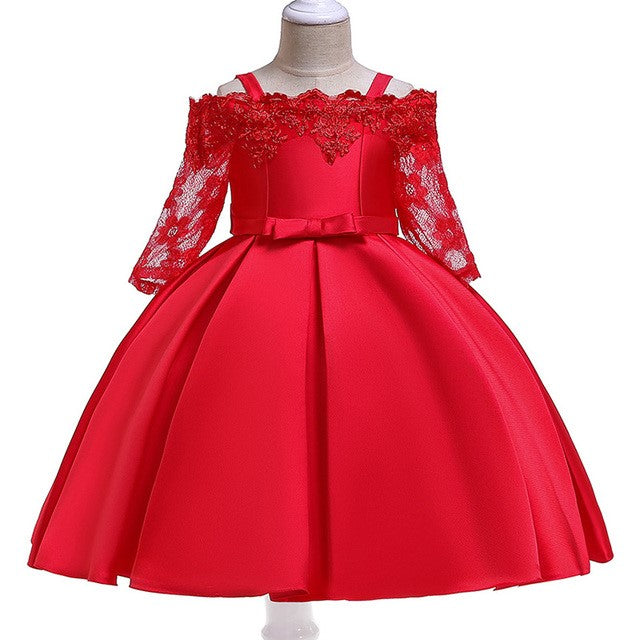 Vestido de fiesta vintage para niña de las flores