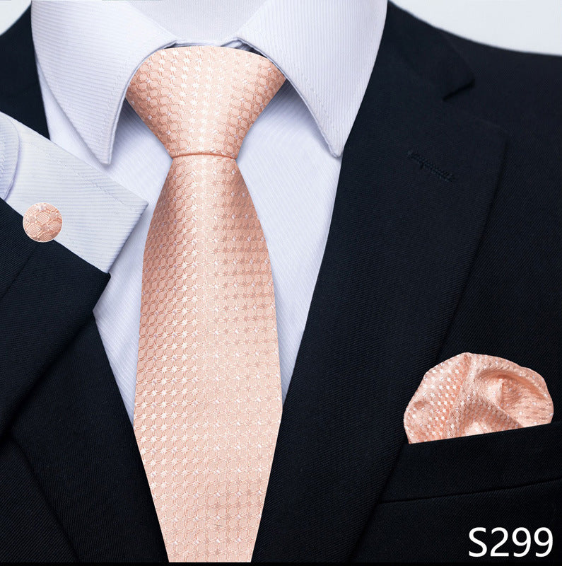 Men's Formal Wear Tie Set with Creative All-Match Scarf and Cuff Buckle - Neon North Clothing