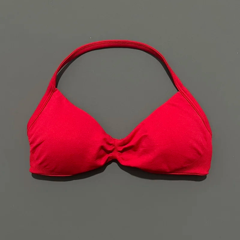 Strappy Backless Yoga Gym Bra with Push-up Removable Cups - Neon North Clothing