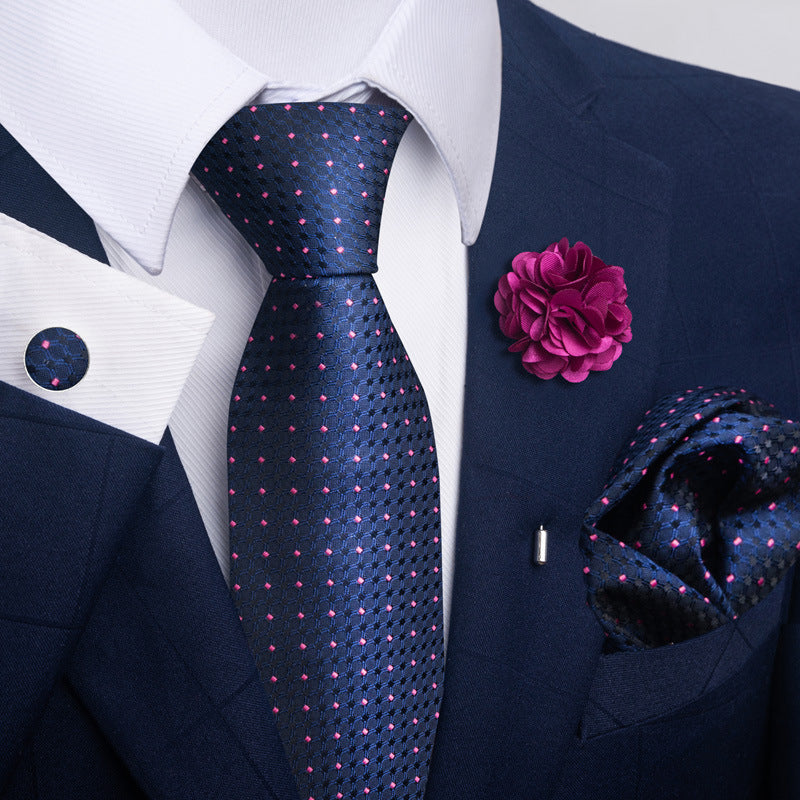 Men's Tie and Pocket Square Set with Pin - 2 Piece Suit Combo - Neon North Clothing