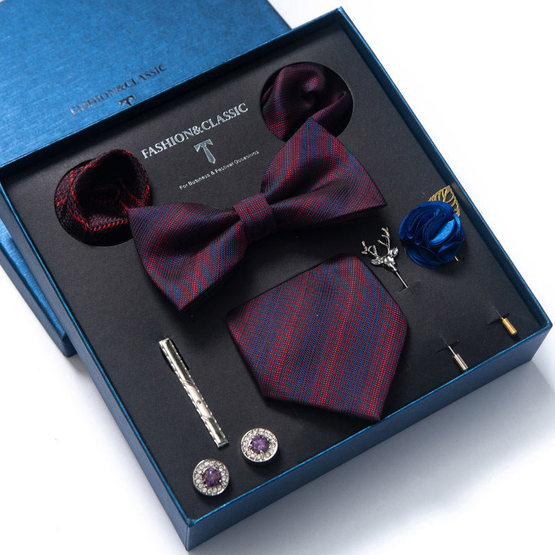Tie 8-Piece Bow Tie and Necktie Set for Men