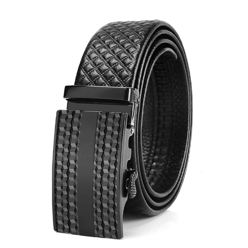 Genuine Leather Automatic Buckle Belt for Men - Neon North Clothing