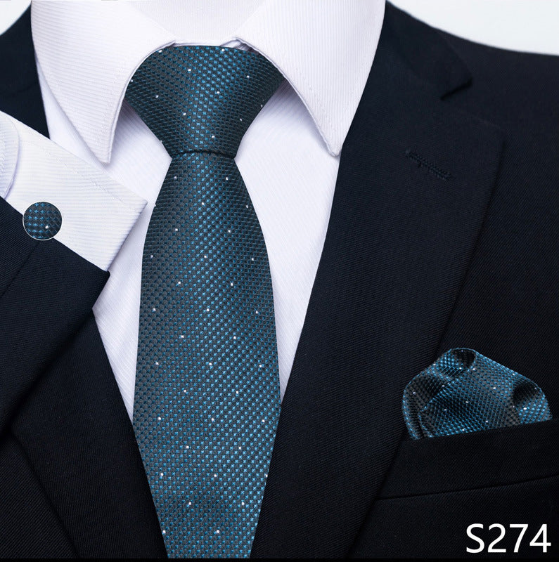 Men's Formal Wear Tie Set with Creative All-Match Scarf and Cuff Buckle - Neon North Clothing