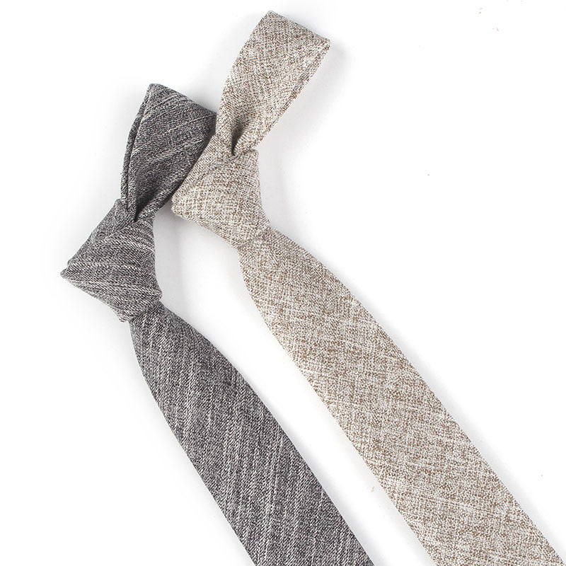 Solid Color Monochrome Narrow Cotton Tie Only - Neon North Clothing