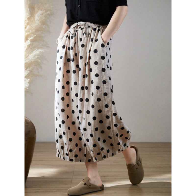Loose-fitting Plus-size Cotton-linen Harem Pants for Women