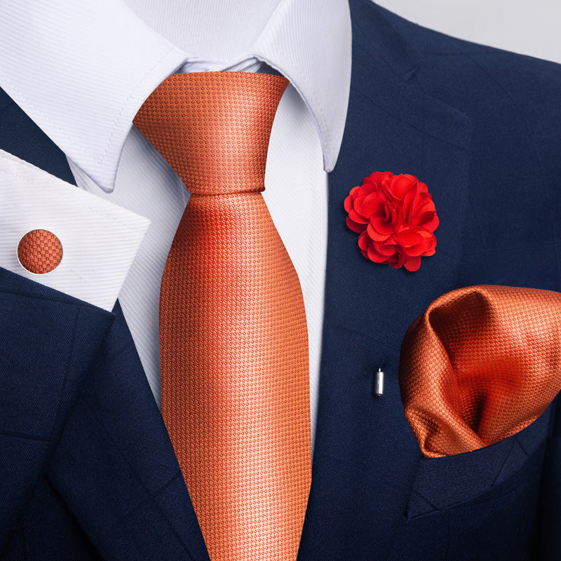 Men's Tie and Pocket Square Set with Pin - 2 Piece Suit Combo - Neon North Clothing