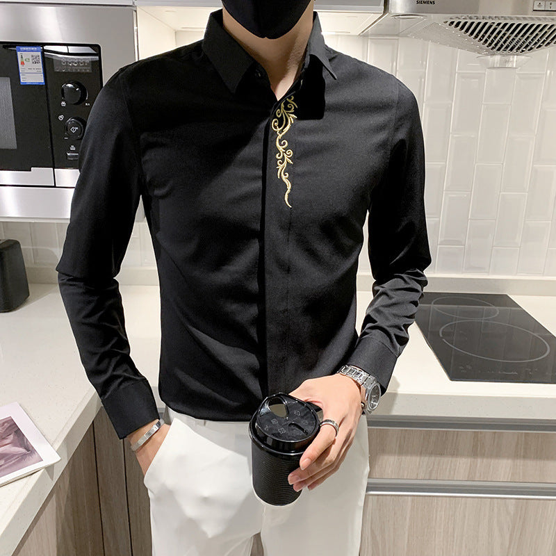 Embroidered Shirt with Personalized Touch - Slim Fit Personalized Embroidered Shirt