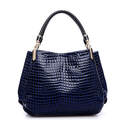Sac à main femme à motif crocodile et section carrée verticale