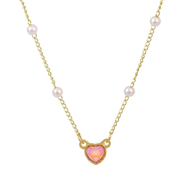 Gold Color Simple Love Heart Pendant Necklace - Neon North Clothing