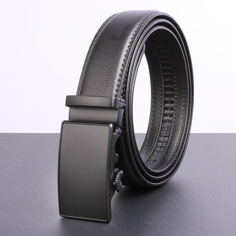 Mens Leather Belt Automatic Buckle - Genuine Leather for Comfort and Style - Neon North Clothing