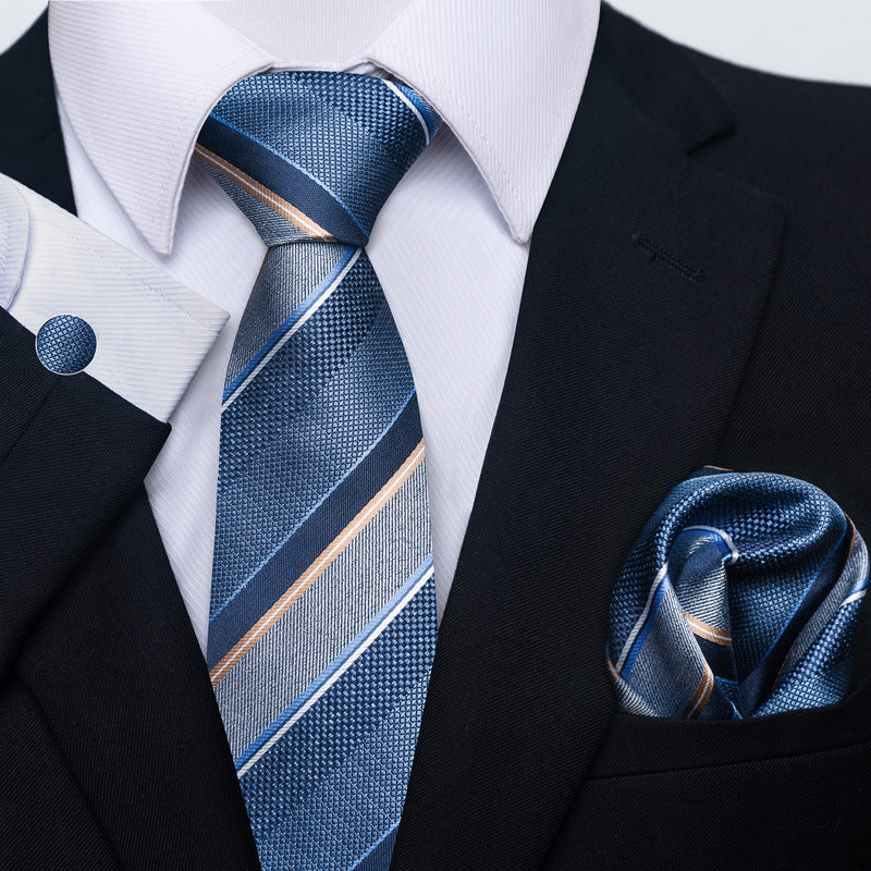 Men's Formal Wear Tie Set with Creative All-Match Scarf and Cuff Buckle - Neon North Clothing