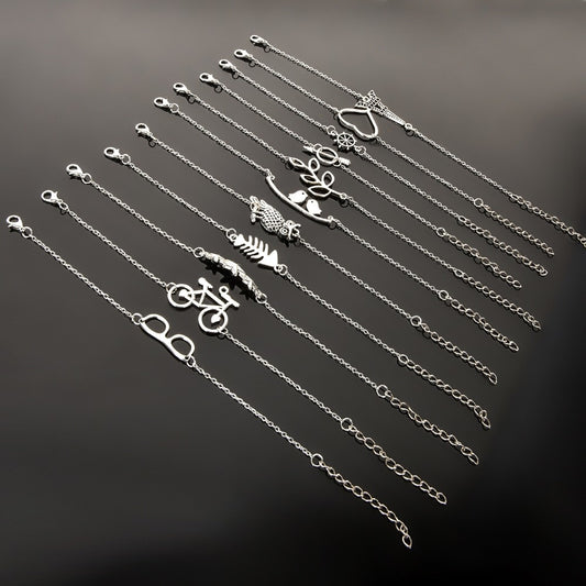 Simple Style Silver Plated Charm Bracelet - Neon North Clothing